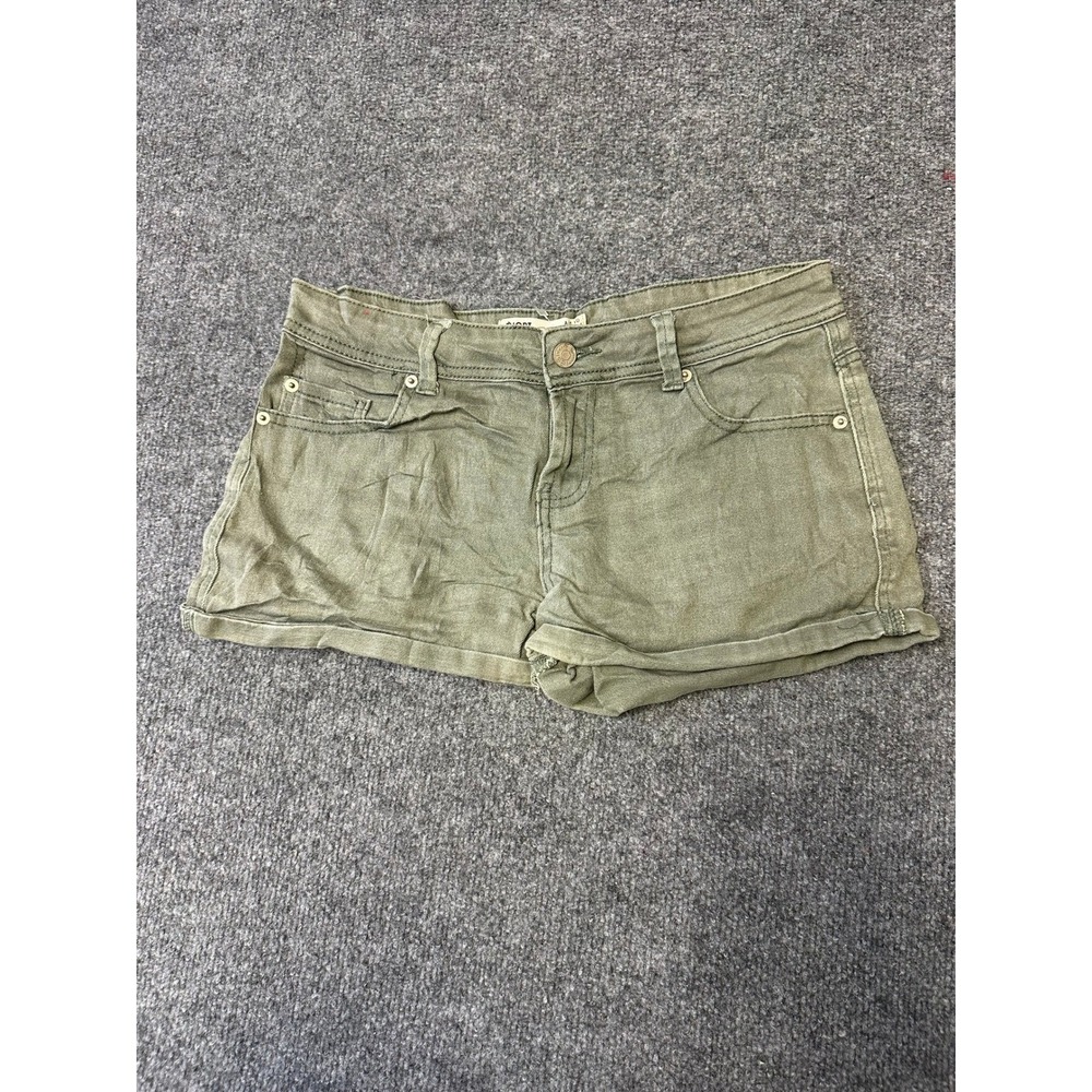 Cotton On Shorts Womens Size 6 Olive Green Denim Cuffed Low Rise Casual Summer